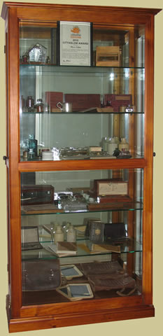 Cabinet containing historic items